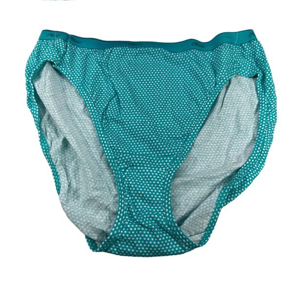 Lot Of 2 Hanes Women's Sz XL 8 Panty Brief Hi Cut 1 Pink 1 Green Polka Dot NWOT - Picture 3 of 9